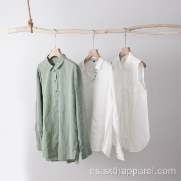 Camisas de blusa de manga larga de algodón orgánico suave